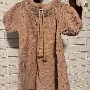 Rylee + Cru Textured Puff Sleeve Dress - Tan